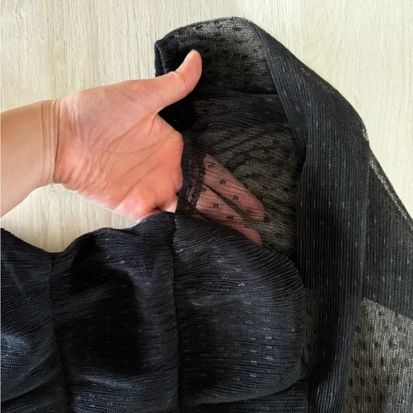 Black sheer/lace long sleeve bodysuit - Picture 3 of 3